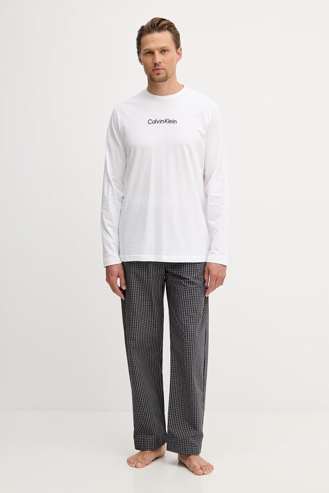 Calvin Klein Underwear piżama dwuczęściowa męska bawełniana biała LV00NM2953