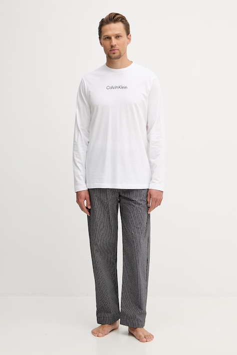 Calvin Klein Underwear piżama dwuczęściowa męska bawełniana biała LV00NM2953