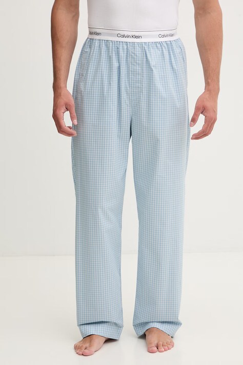 Calvin Klein Underwear spodnie piżamowe męskie bawełniane niebieskie LV00NM2830