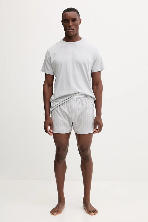 Бавовняна піжама Calvin Klein Underwear колір сірий візерунок LV00NM2906
