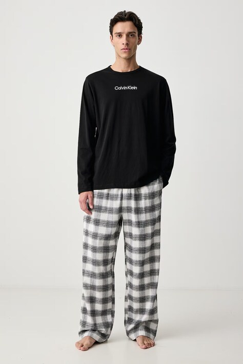 Calvin Klein Underwear Dvoudílné pyžamo pánské bavlněné černé LV00NM2955