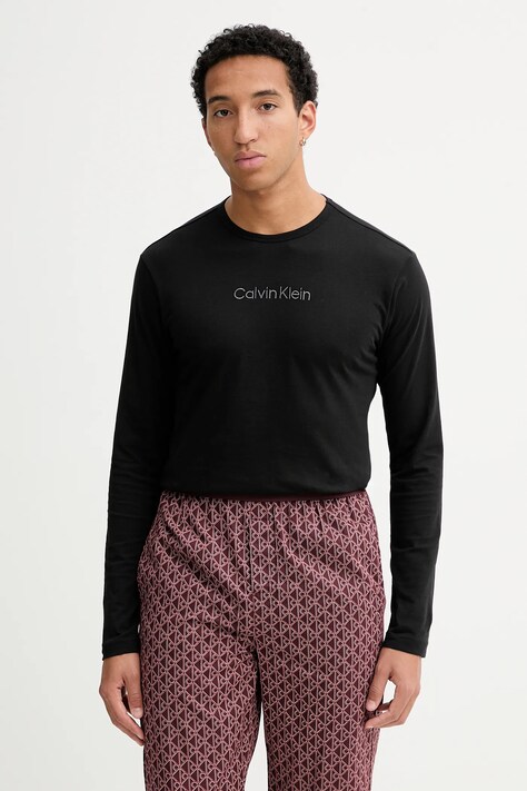 Calvin Klein Underwear piżama bawełniana męska kolor czarny wzorzysta LV00NM2956