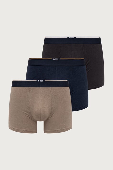 BOSS Bokserki dopasowane męskie z wiskozą BoxerBr 3P Bamboo 3-pack beżowe 50534503