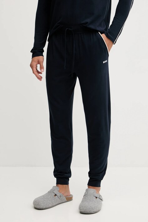 Homewear hlače BOSS boja: tamno plava, s aplikacijom, 50550485