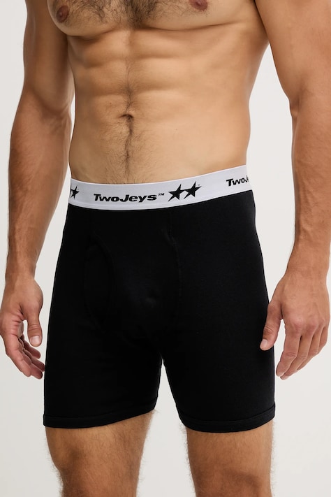 Twojeys boxeri de bumbac 2-pack culoarea negru, 226519004