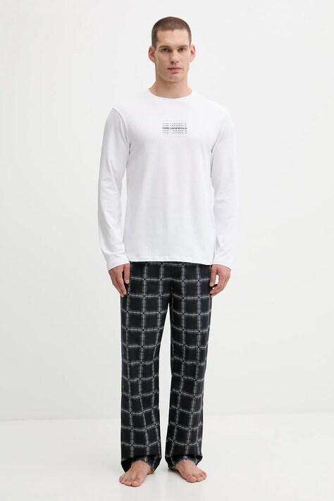 Пижама Karl Lagerfeld в бяло с десен A4M45001