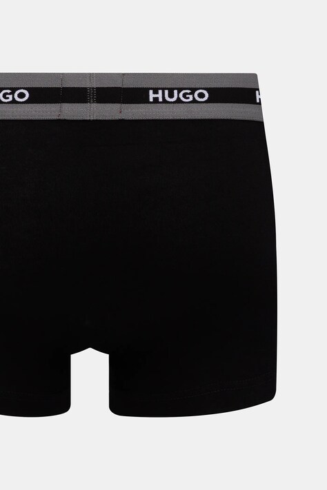 HUGO боксери чоловічі з бавовною TRUNK TR PLANET DES 3 шт — AW25-BIM09C, чорний — фото 7