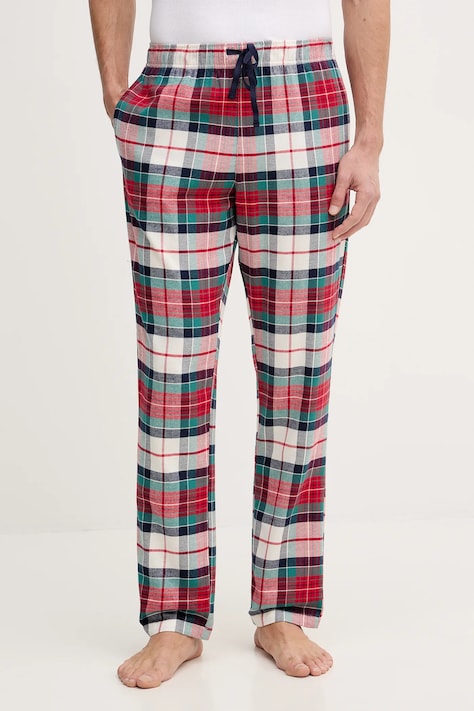 United Colors of Benetton spodnie piżamowe bawełniane męska kolor czerwony wzorzysta 40EP4F00E