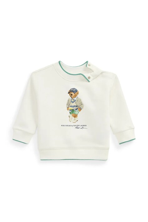 Mikina Polo Ralph Lauren bílá barva, s potiskem, 320971483001