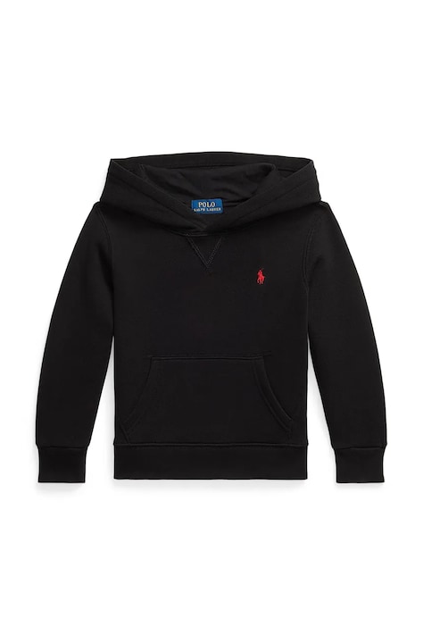 Mikina Polo Ralph Lauren černá barva, s kapucí, hladká, 322749954058