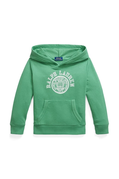 Polo Ralph Lauren bluză culoarea verde, cu glugă, cu imprimeu, 322971334001