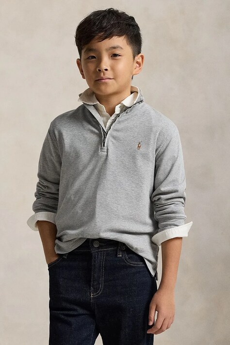 Суичър Polo Ralph Lauren в сиво с изчистен дизайн 323952436002