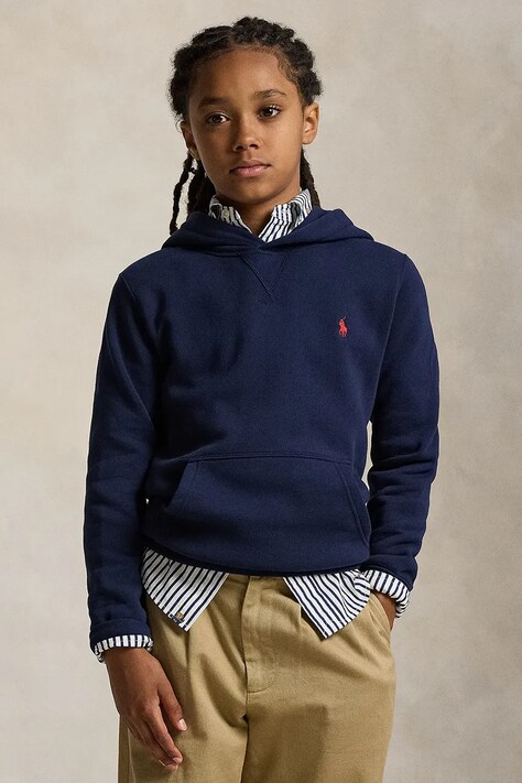 Polo Ralph Lauren felpa colore blu navy con cappuccio 323749954060