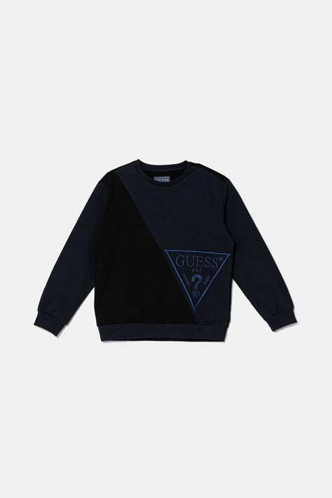 Guess bluza bawełniana dziecięca kolor granatowy z aplikacją L5YQ04 KA6R4