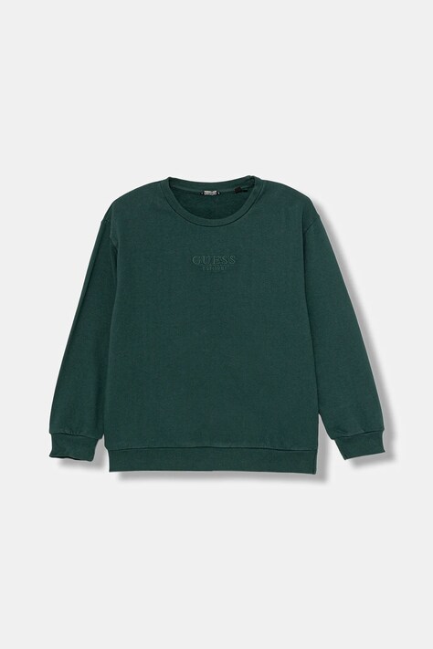 Guess bluza bawełniana dziecięca kolor zielony z aplikacją L5YQ22 KAV34