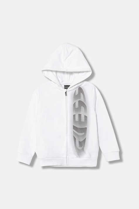 Guess felpa in cotone bambino/a colore bianco con cappuccio N5YQ08 KAD74