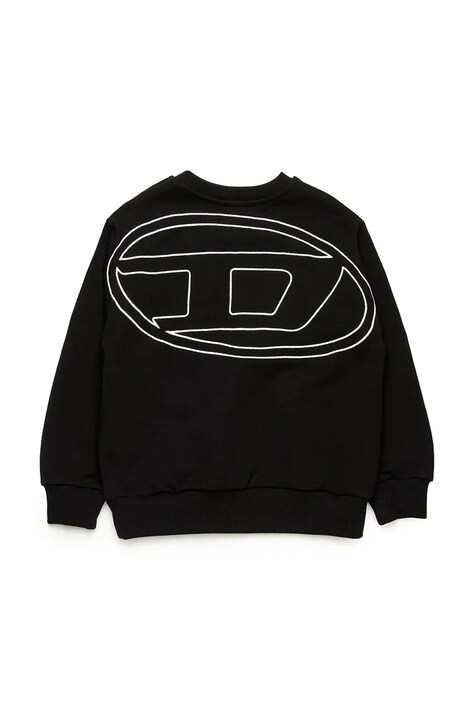 Παιδική βαμβακερή μπλούζα Diesel SROBMEGOVALD OVER SWEAT-SHIRT χρώμα: μαύρο, J02274
