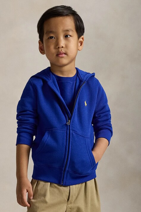 Παιδική μπλούζα Polo Ralph Lauren χρώμα: μπλε, με κουκούλα, 322799360054