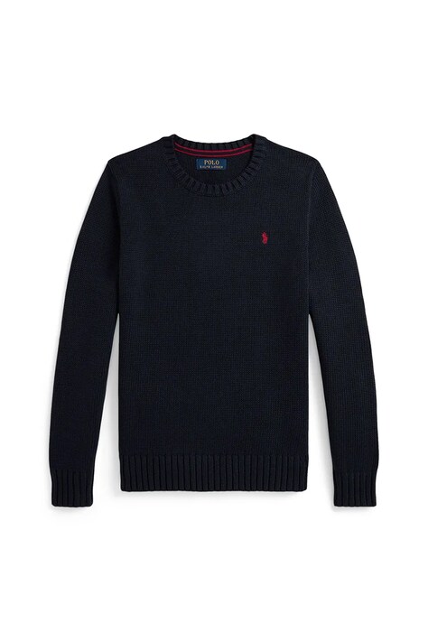 Polo Ralph Lauren bluza bawełniana dziecięca kolor granatowy gładka 323970429005