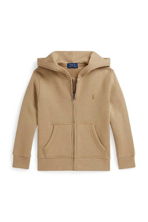 Παιδική μπλούζα Polo Ralph Lauren χρώμα: μπεζ, με κουκούλα, 322799360055