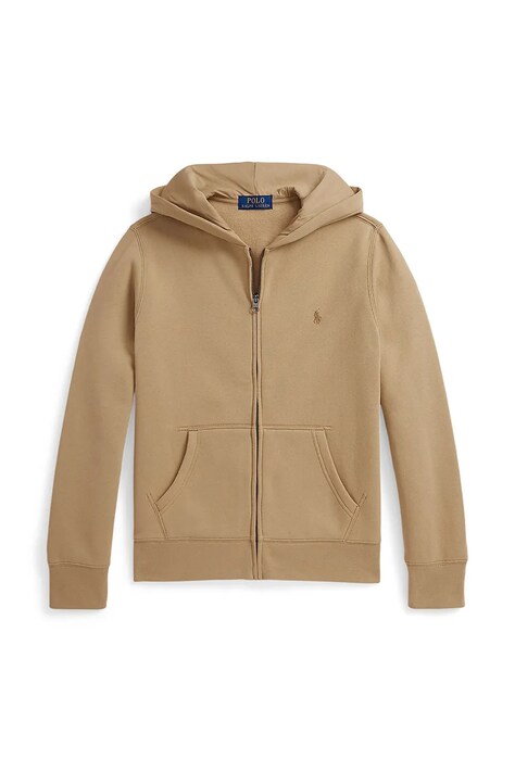 Παιδική μπλούζα Polo Ralph Lauren χρώμα: μπεζ, με κουκούλα, 323799360055