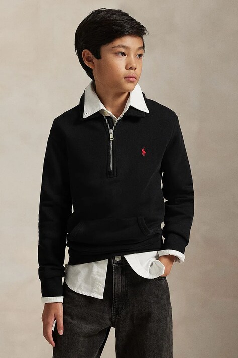 Polo Ralph Lauren bluză copii culoarea negru, uni, 323952467004