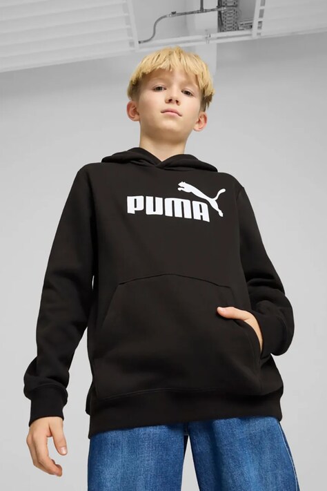 Puma bluza dziecięca ESS No. 1 Logo Hoodie FL B kolor czarny z kapturem z nadrukiem 684908