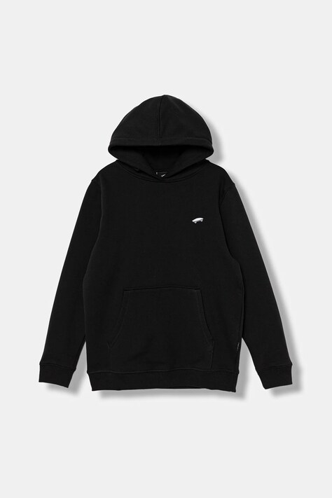 Vans hanorac de bumbac pentru copii B SALTON LOOSE PO culoarea negru, cu glugă, uni, VN000P5TBLK1