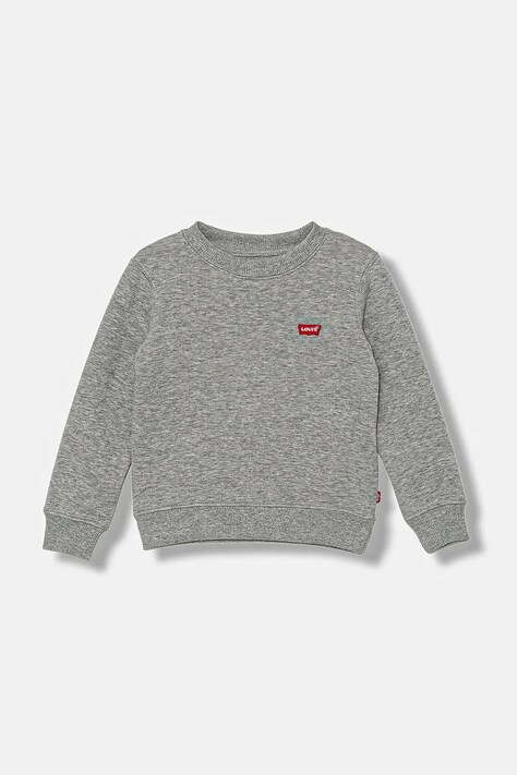 Детская кофта Levi's MINI LOGO CREWNECK SWEATSH цвет серый однотонная 8EE331