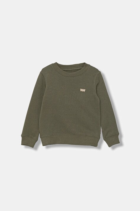Levi's bluză copii MINI LOGO CREWNECK SWEATSH culoarea verde, uni, 8EE331