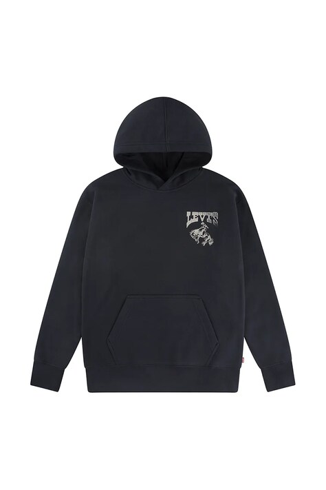 Levi's felpa per bambini RODEO READY HOODIE colore nero con cappuccio 8EN965