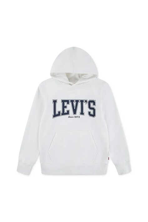 Παιδική μπλούζα Levi's THE GREAT HIGHWAY HOODIE χρώμα: άσπρο, με κουκούλα, 9EN718