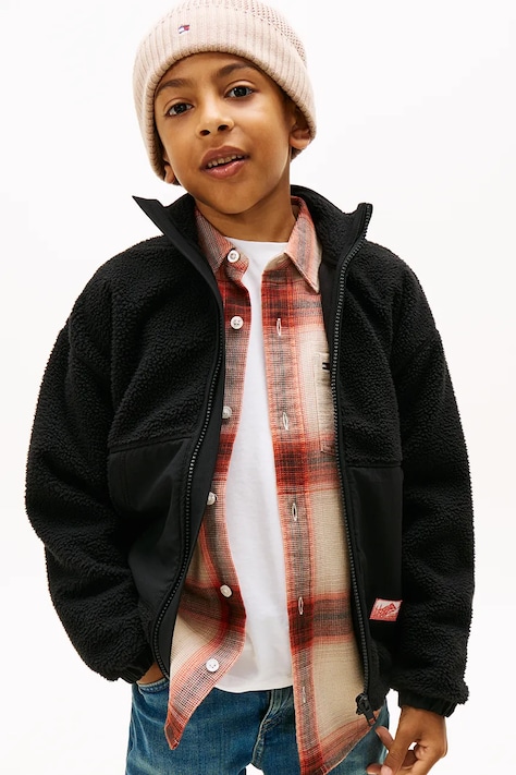 Dětská mikina Tommy Hilfiger černá barva, hladká, KB0KB09902