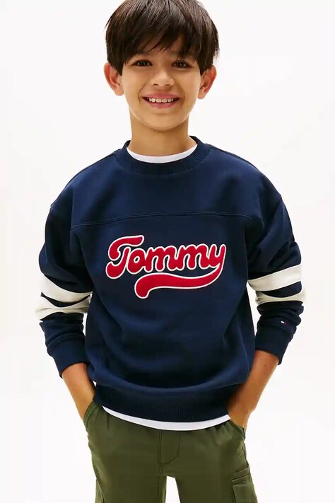 Дитяча кофта Tommy Hilfiger колір синій з аплікацією KB0KB09985