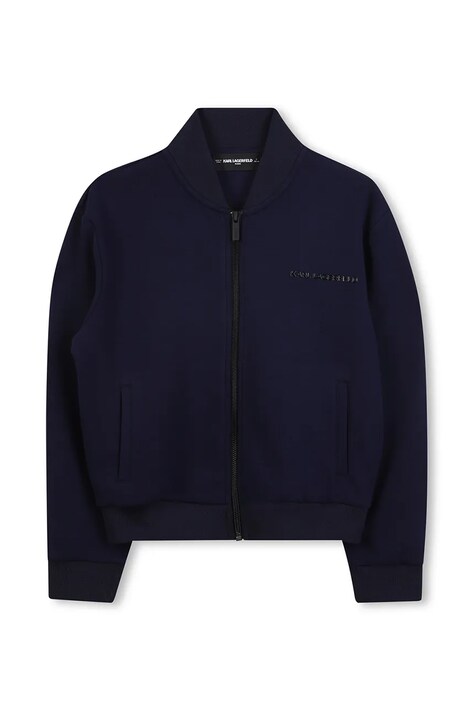 Karl Lagerfeld bluza dziecięca kolor granatowy gładka Z30646