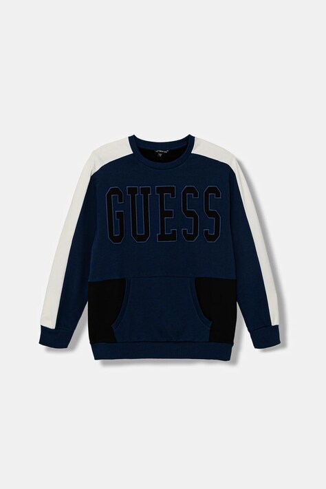 Guess bluza bawełniana dziecięca kolor granatowy wzorzysta L5BQ01 KAX74