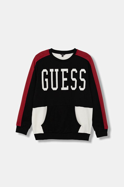 Guess bluza bawełniana dziecięca kolor czarny wzorzysta L5BQ01 KAX74