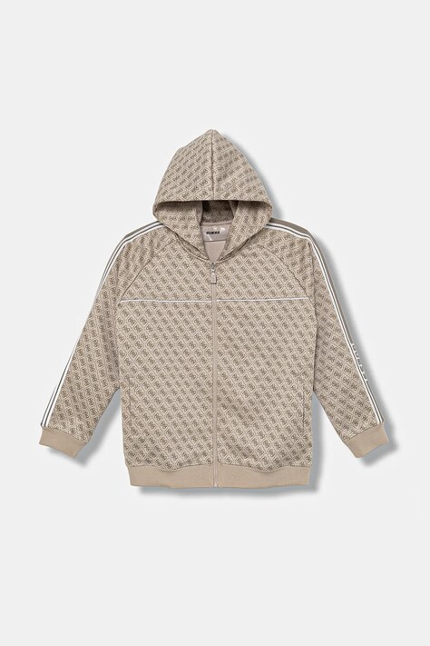 Детская кофта Guess цвет бежевый с капюшоном узор L5BQ26 K2042