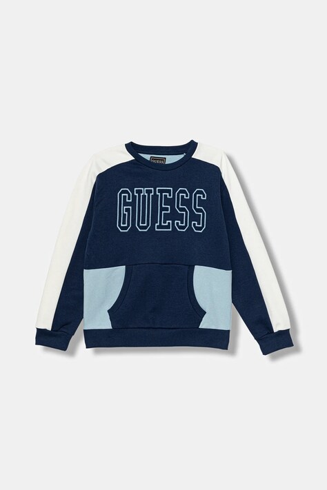 Guess bluza bawełniana dziecięca kolor niebieski wzorzysta N5BQ01 KAX74