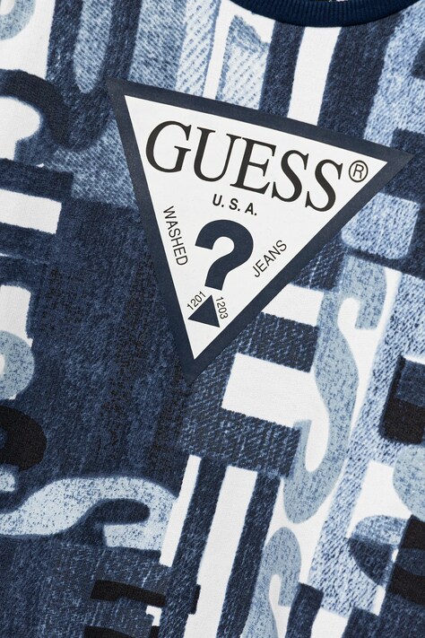 Guess bluza bawełniana dziecięca kolor niebieski wzorzysta N5BQ05 KAD74