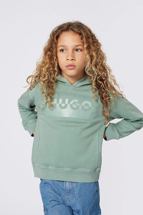 HUGO felpa per bambini colore blu con cappuccio G00448