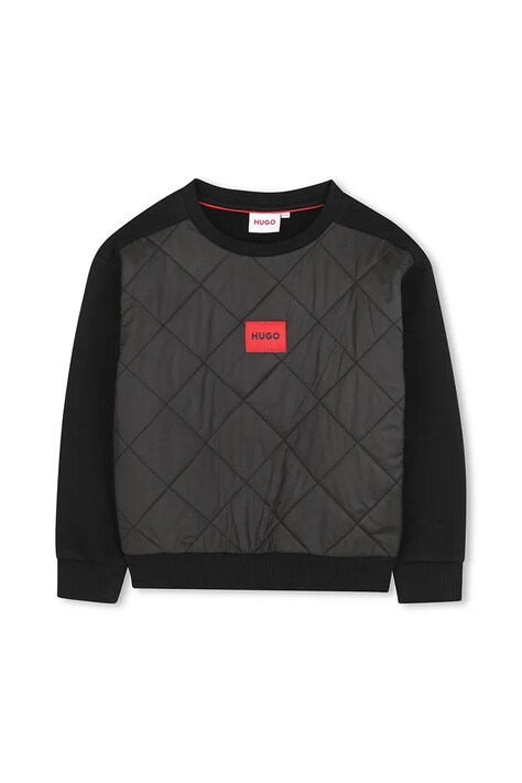 HUGO bluză copii culoarea negru, uni, G00450