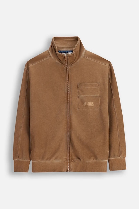 Detská bavlnená mikina Coccodrillo hnedá farba, jednofarebná, YETI BOY JUNIOR