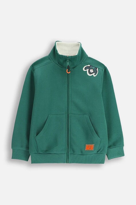 Detská mikina Coccodrillo zelená farba, jednofarebná, YETI BOY KIDS