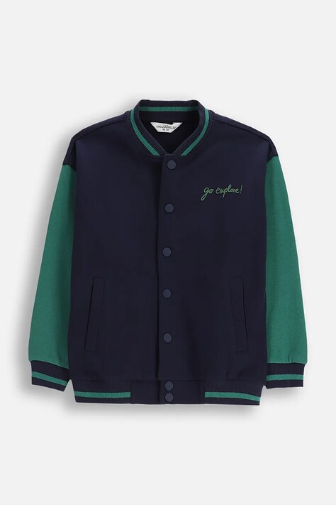 Detská mikina Coccodrillo tmavomodrá farba, s kapucňou, jednofarebná, YETI BOY KIDS