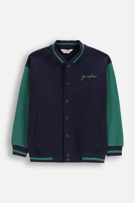 Coccodrillo bluza dziecięca kolor granatowy z kapturem gładka YETI BOY KIDS