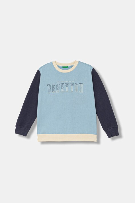 United Colors of Benetton bluza dziecięca kolor niebieski z nadrukiem 3EB5C10R5