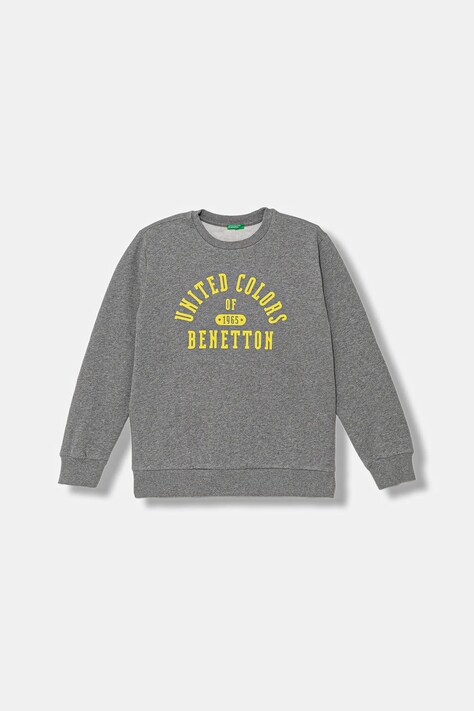 United Colors of Benetton bluza dziecięca kolor szary z nadrukiem 3EB5C10R5