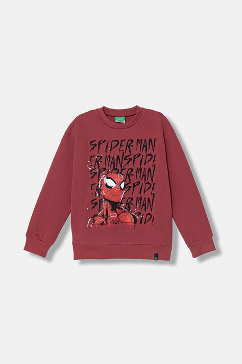 United Colors of Benetton bluza dziecięca kolor czerwony z nadrukiem 3EB5C10RM