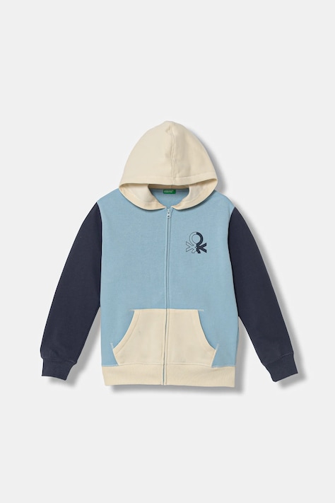 Παιδική μπλούζα United Colors of Benetton χρώμα: μπλε, με κουκούλα, 3EB5C505L